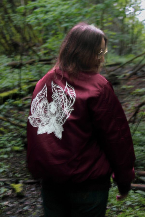 “FLOWER” HANDMADE [Bomber] Bordeaux