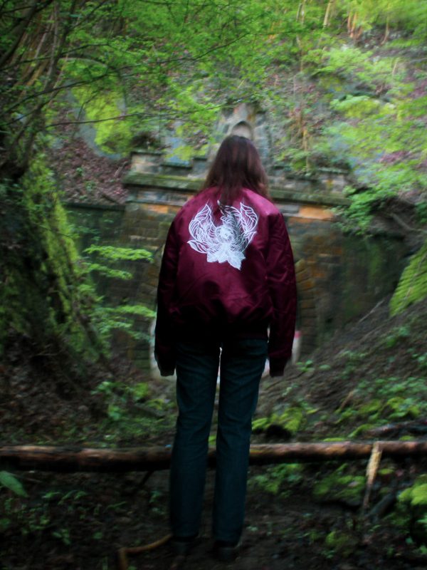 “FLOWER” HANDMADE [Bomber] Bordeaux