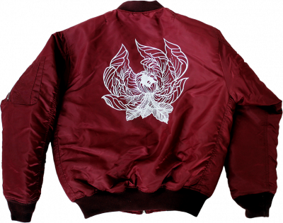 “FLOWER” HANDMADE [Bomber] Bordeaux