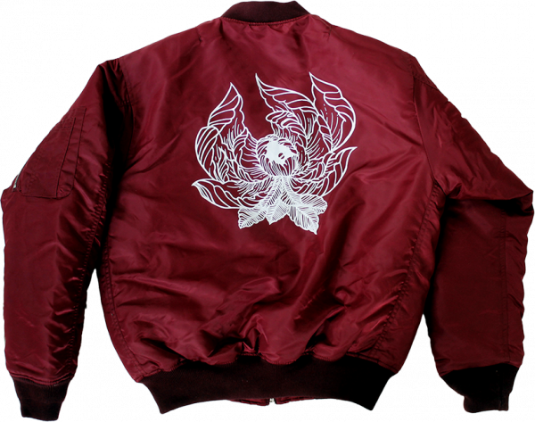 “FLOWER” HANDMADE [Bomber] Bordeaux