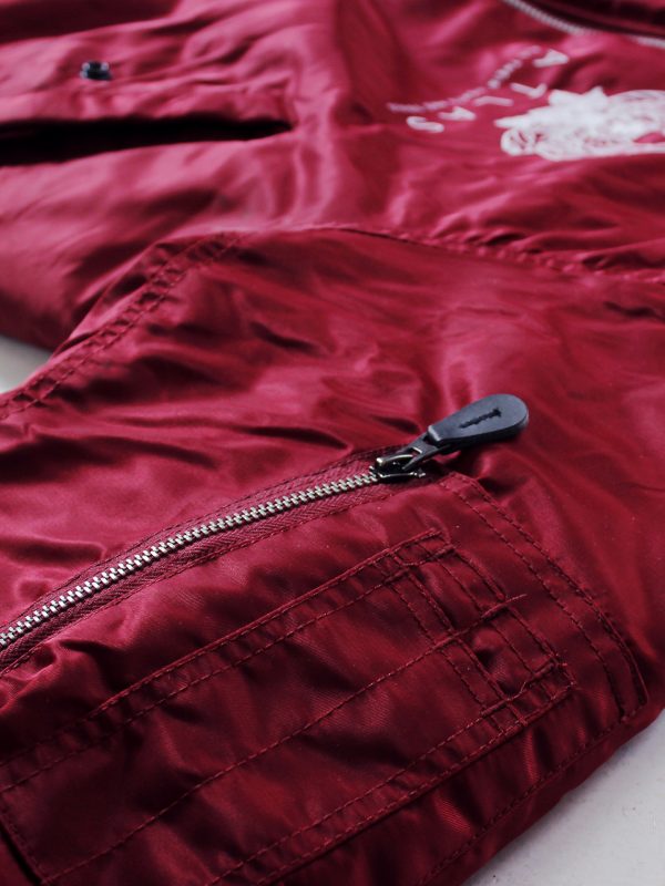 “FLOWER” HANDMADE [Bomber] Bordeaux