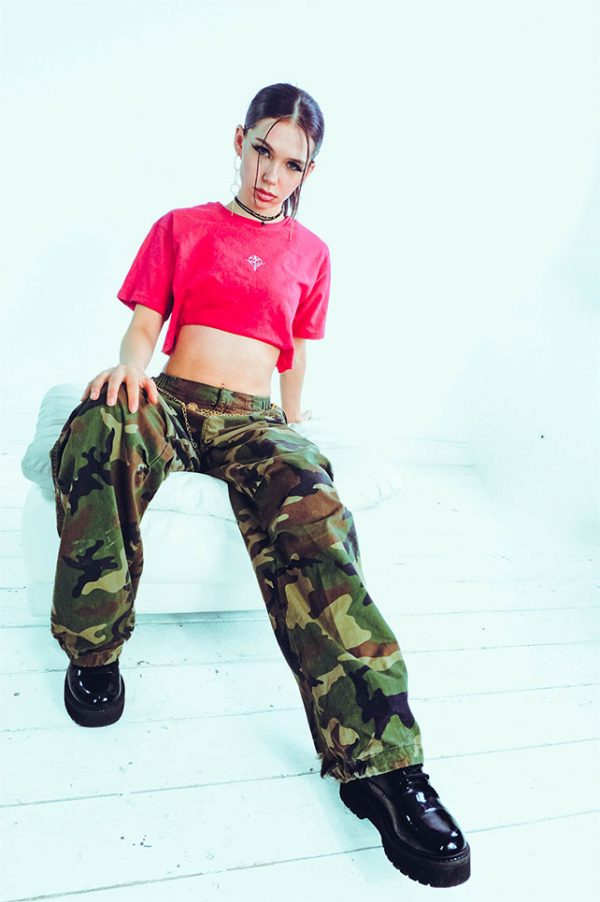 “Atlas-Minimal” [Oversized] Crop T‘  Pink