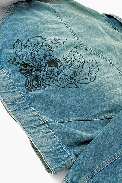 Ebene 0 "FLOWER" JEANS JACKE Vintage L