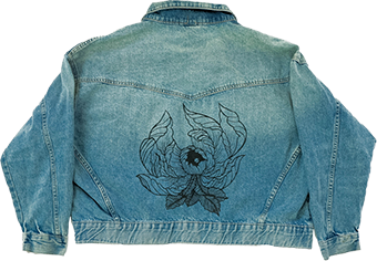 Ebene 5 "FLOWER" JEANS JACKE Vintage L